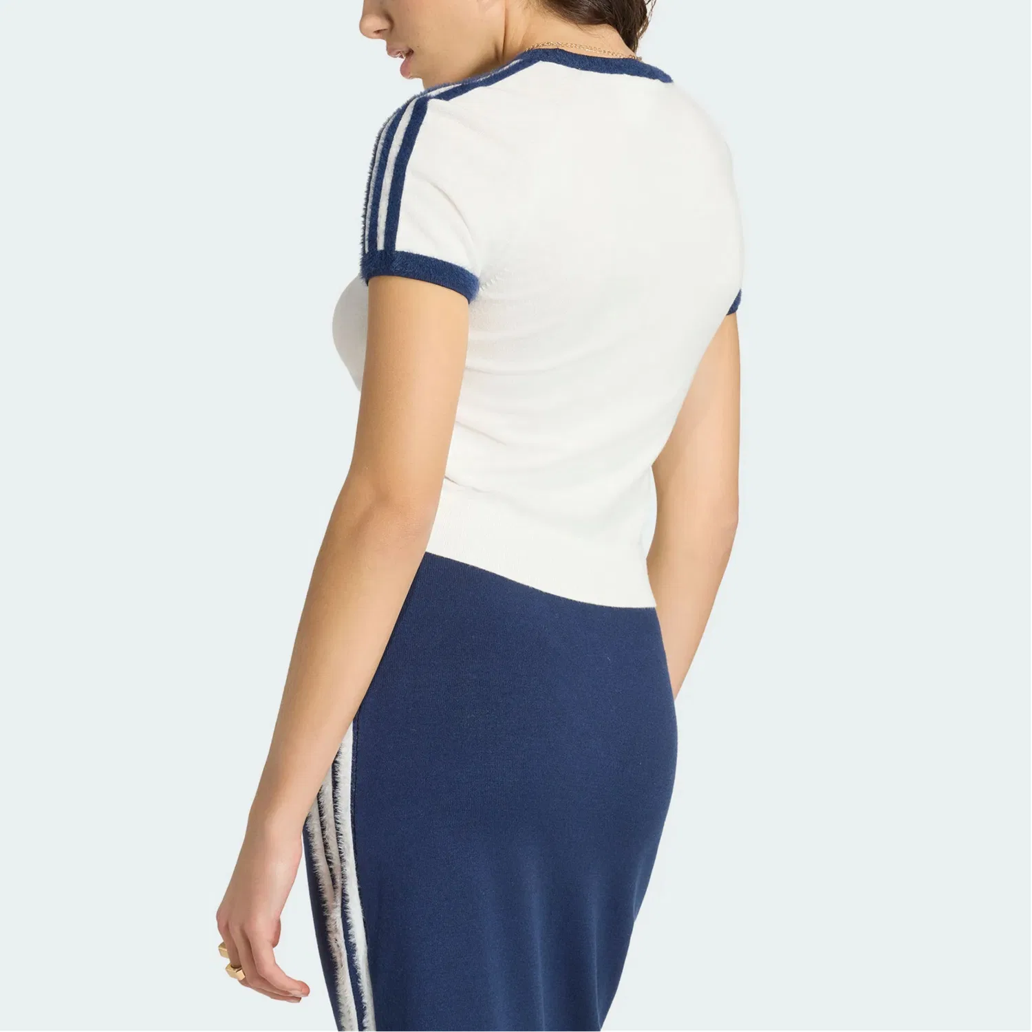 Женская футболка с круглым вырезом Adidas Originals, White/Dark Indigo — фото 4
