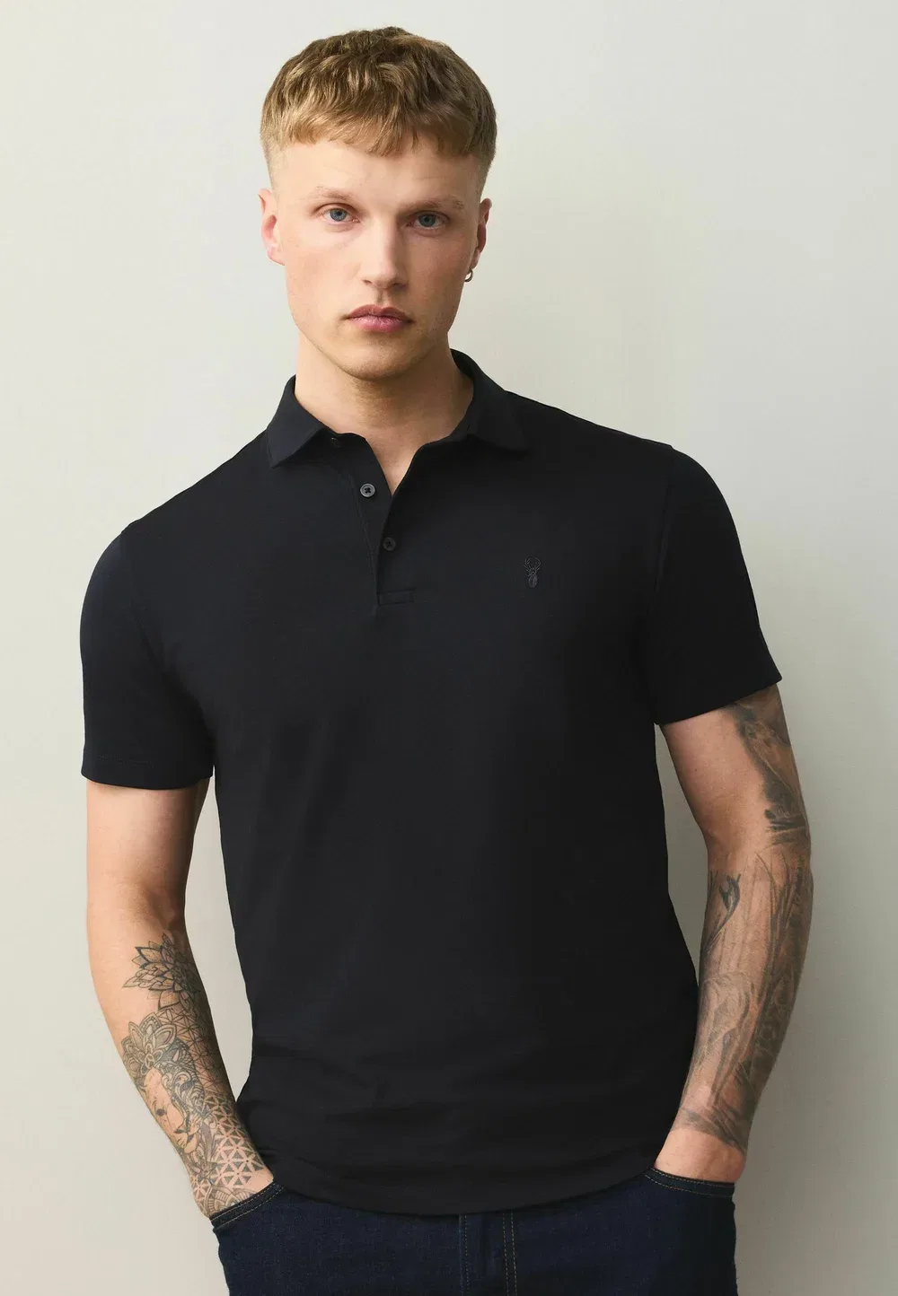 Поло с коротким рукавом, приталенный крой - комплект из 3 футболок-поло Motionflex Next, Black Grey Navy