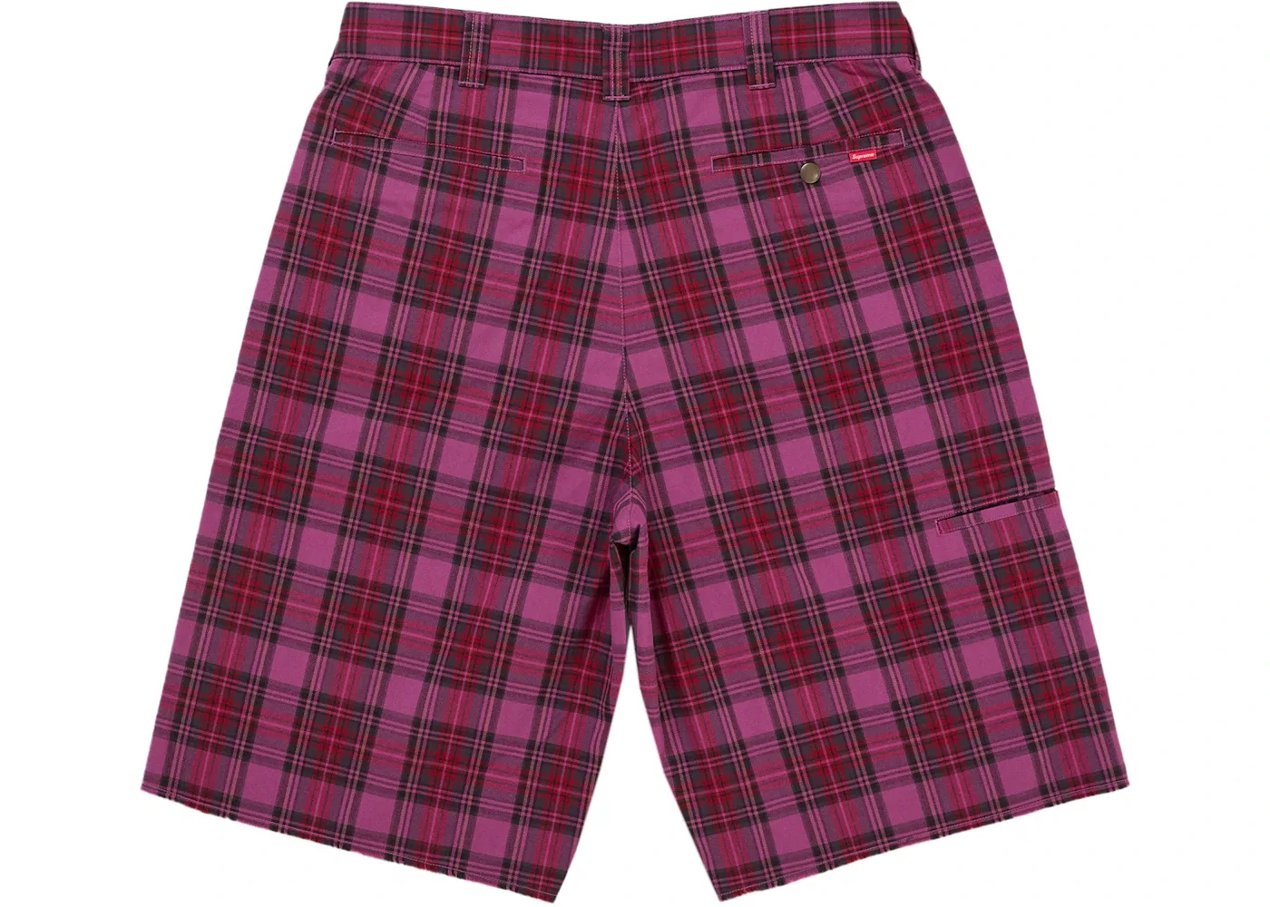 Мужские шорты с клетчатым принтом Short (SS26) Supreme, Purple Plaid — фото 2