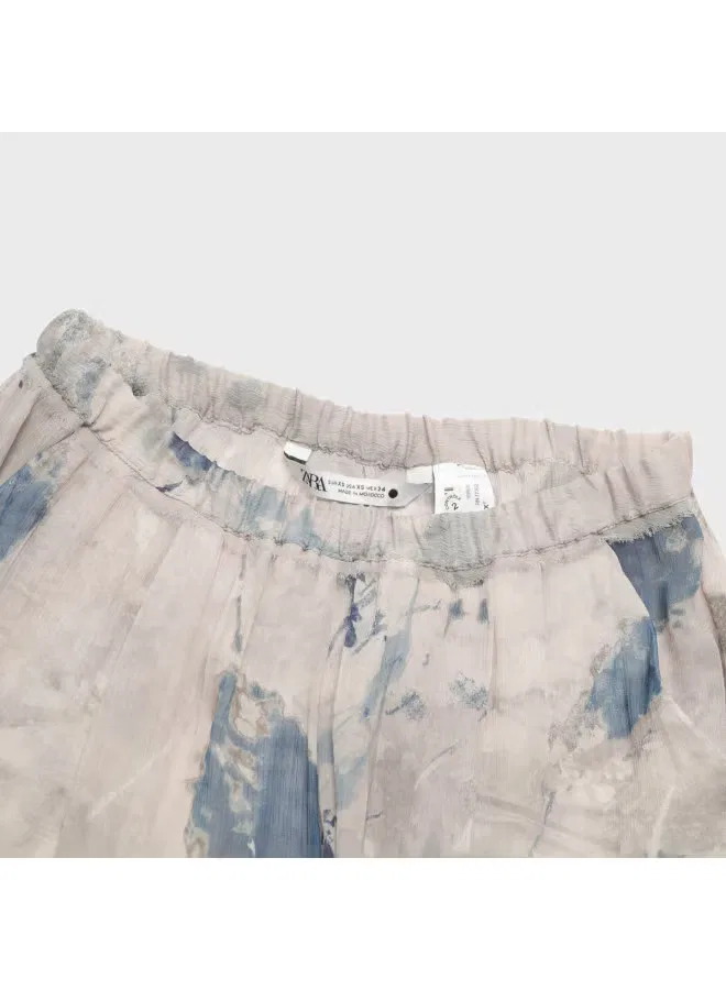 Zara Шорты-бермуды с принтом, серо-синий — фото 4