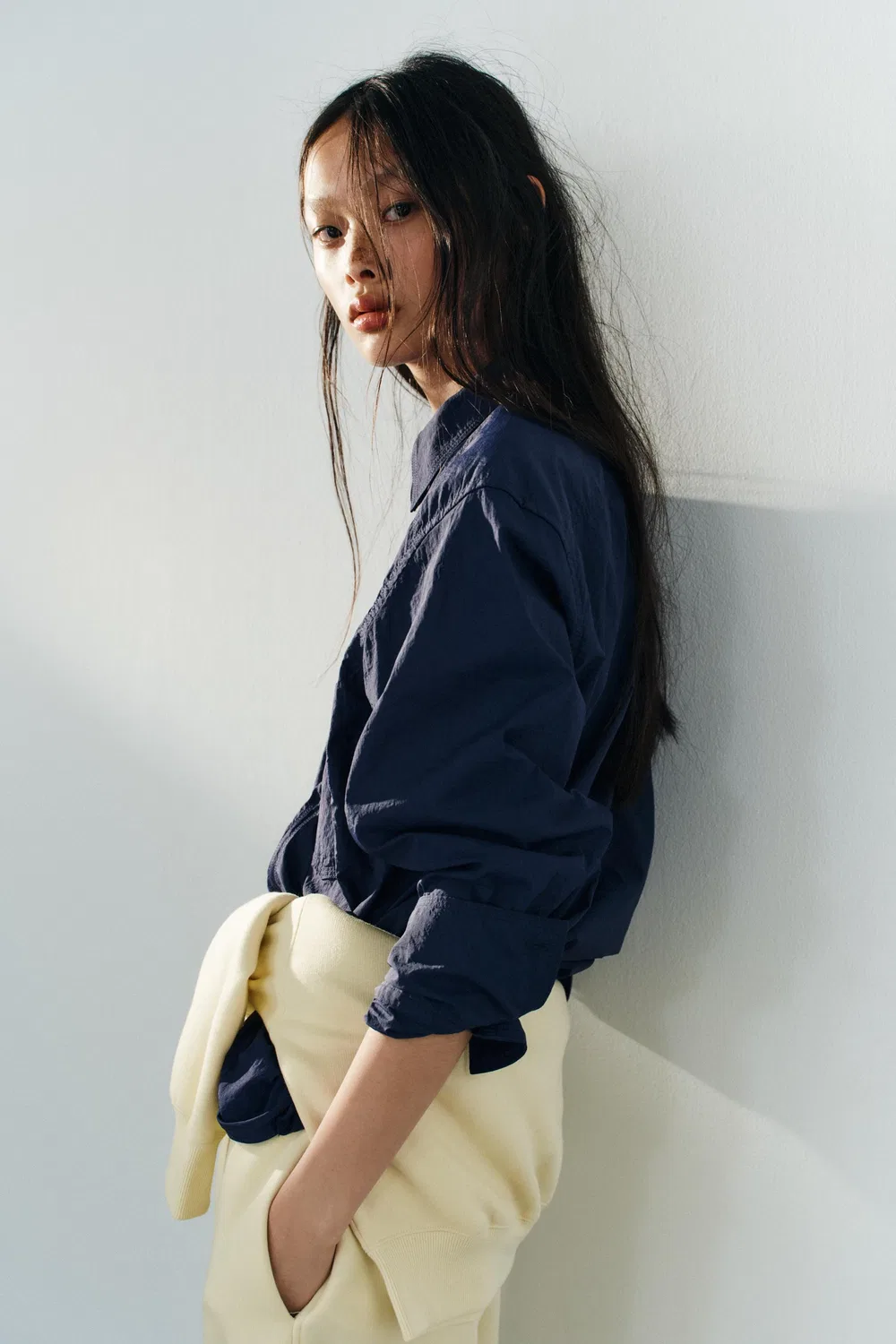 Рубашка на молнии из технической ткани ZARA, Midnight blue — фото 4