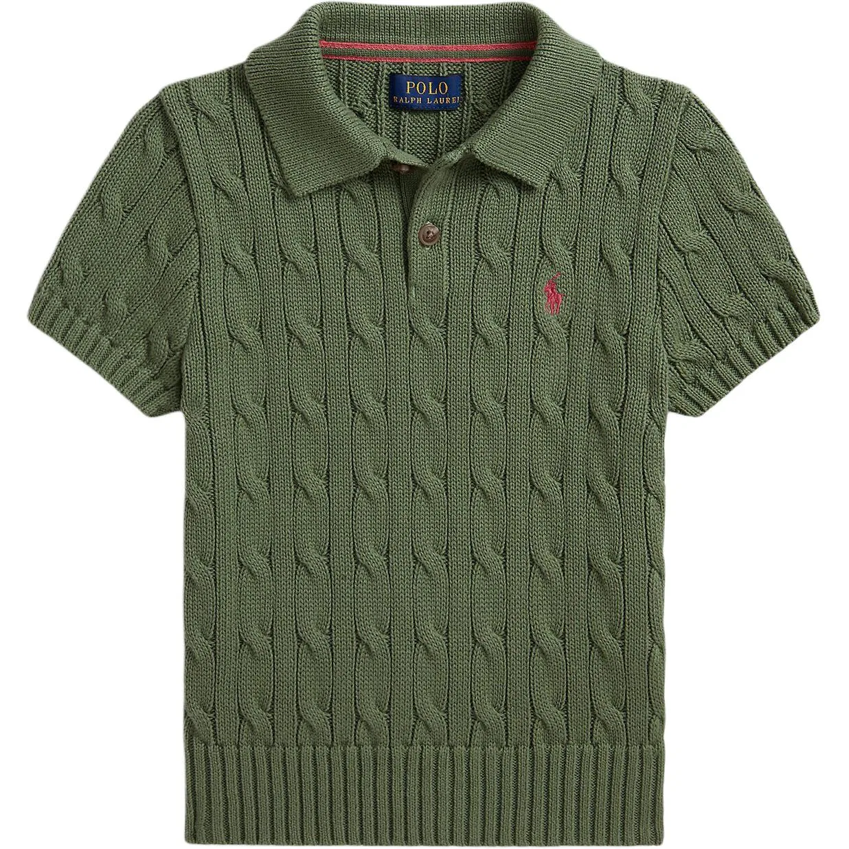Детский свитер с поло-воротником Workwear Green Polo Ralph Lauren
