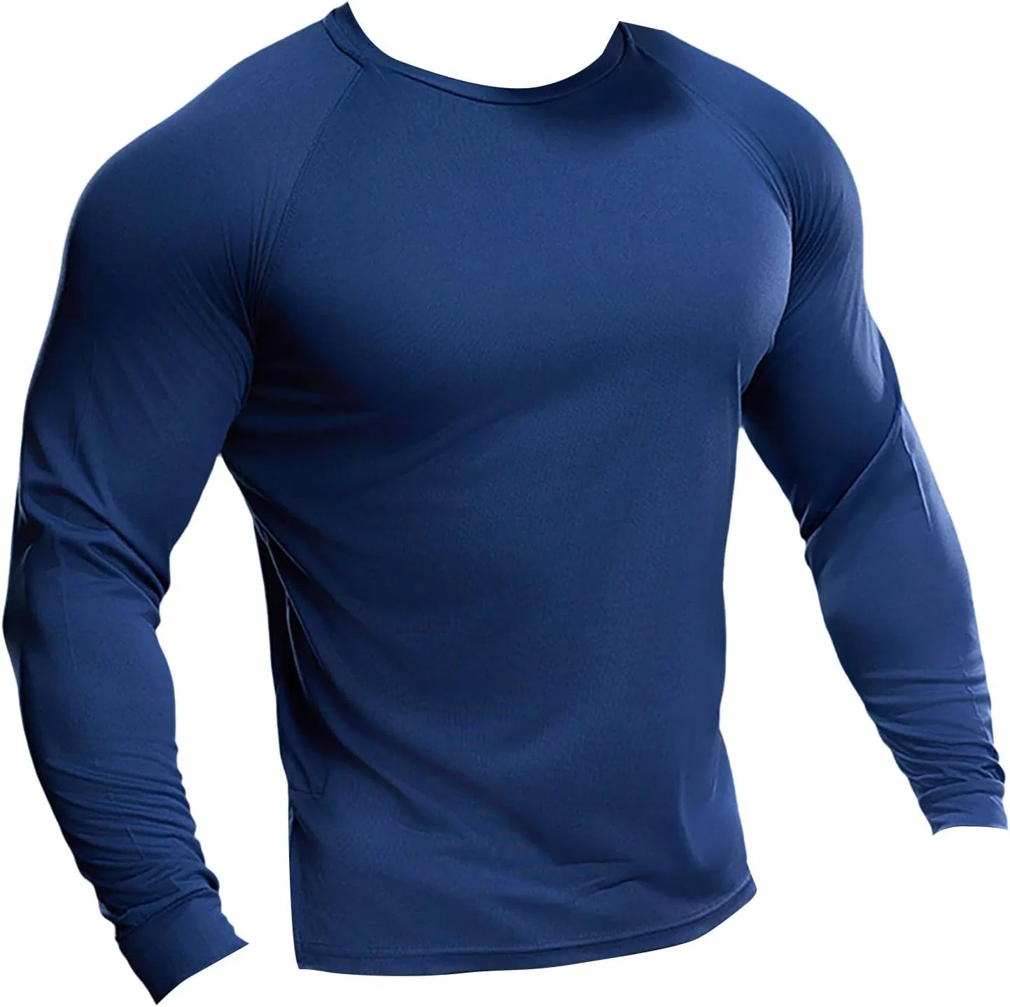 Мужская компрессионная футболка с длинным рукавом, Dark Blue — фото 4