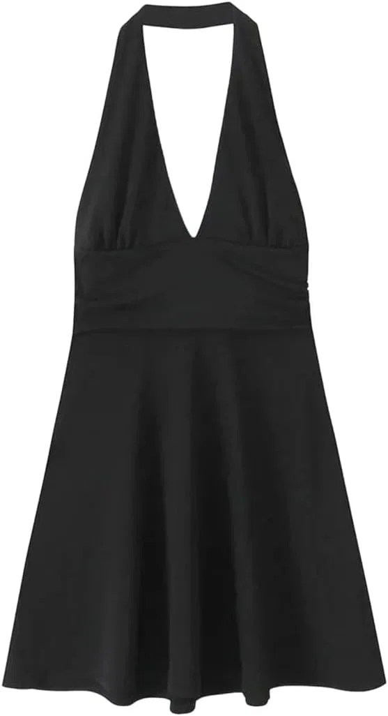Женское сексуальное мини-платье с открытой спиной, White/Black