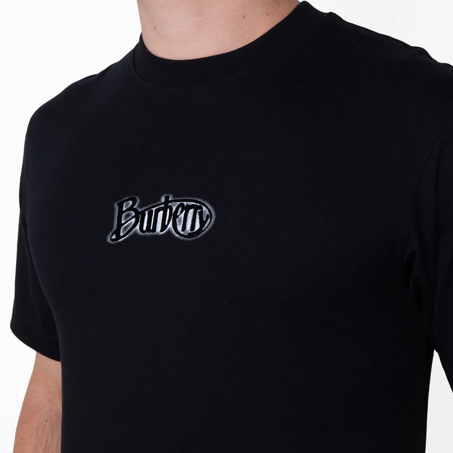 Футболка с флокированным логотипом Men's Coal Flocked-Logo T-Shirt Burberry, Coal — фото 2