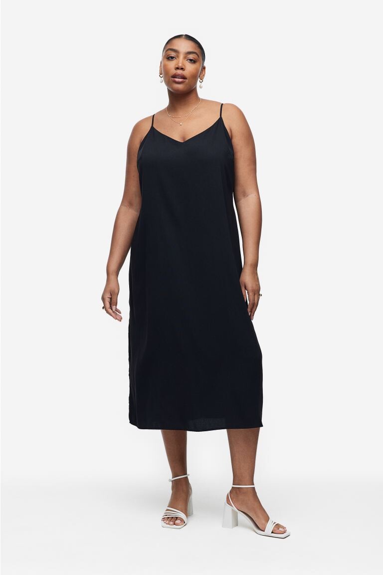 

Платье-комбинация из крепа H&M, черный