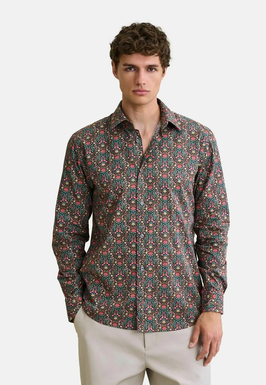 Рубашка с длинным рукавом - рубашка Next, Brown Floral