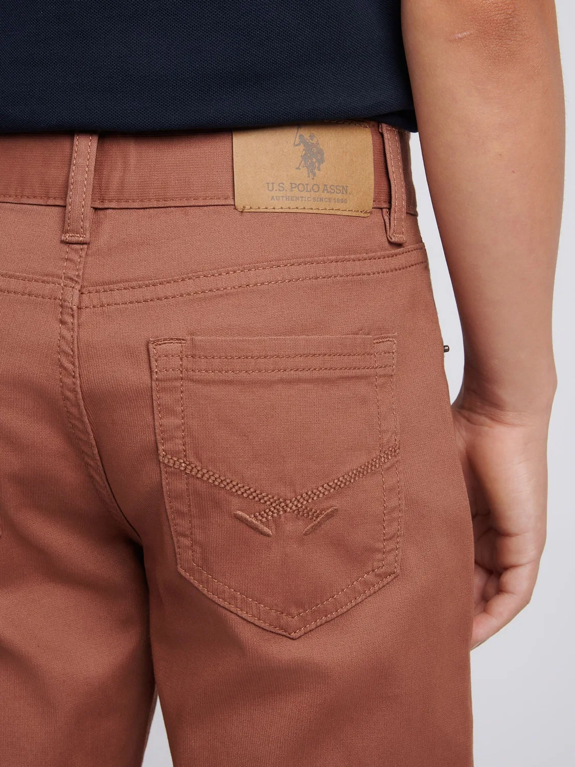 Брюки вельветовые 5 карманов Bedford Cord U.S. Polo Assn., коричневый — фото 2