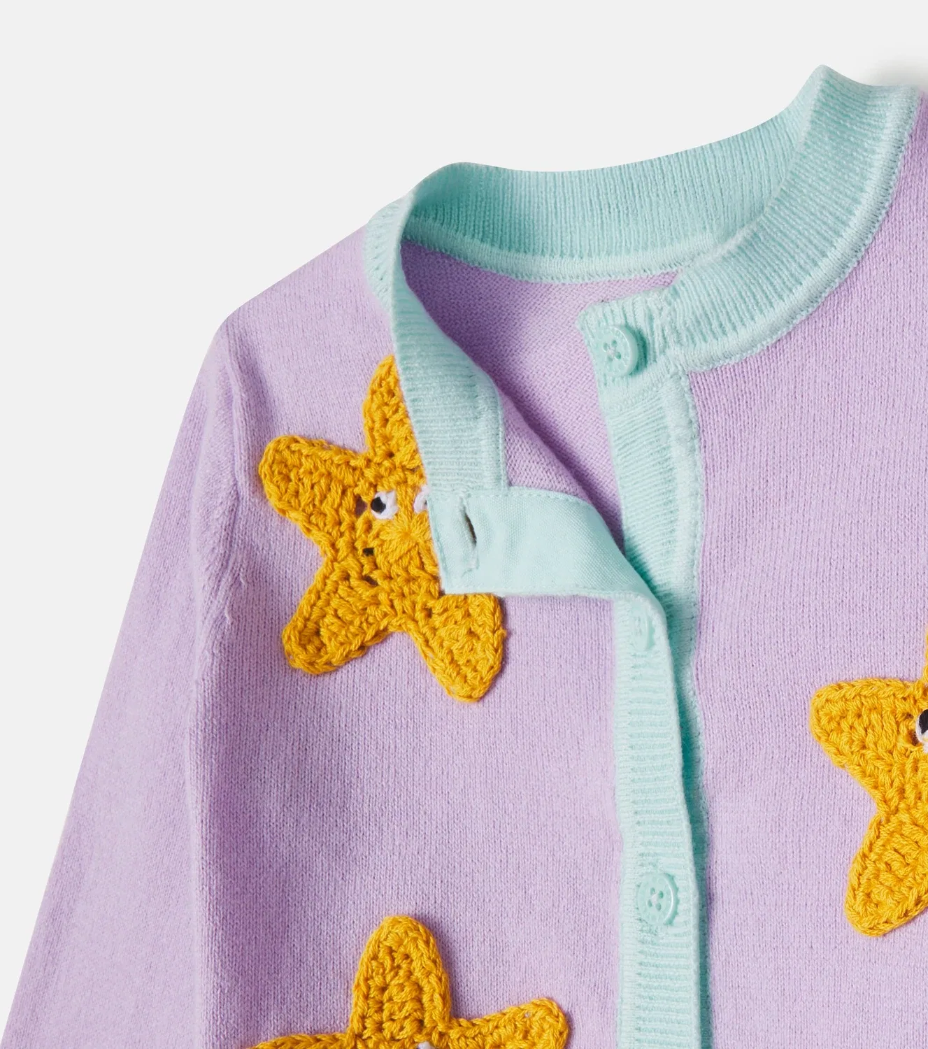 Кардиган хлопковый с вышивкой Stella Mccartney Kids, фиолетовый — фото 3