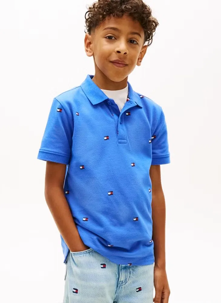 Поло с вышивкой Tommy Hilfiger, синий