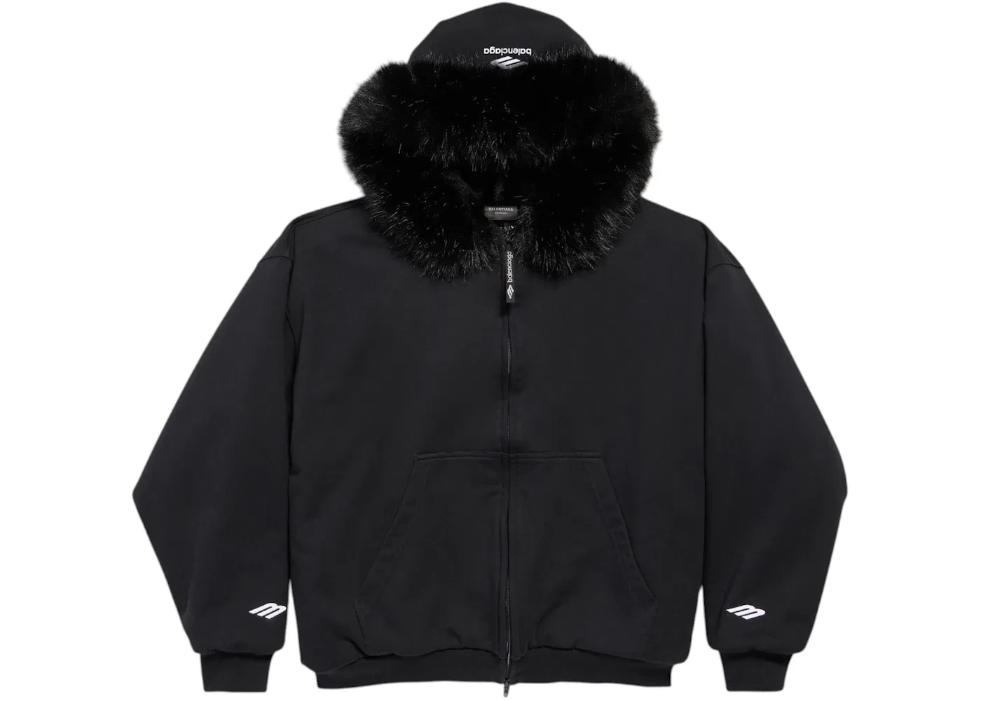 Женское пальто из флиса с молнией Balenciaga, Washed Black