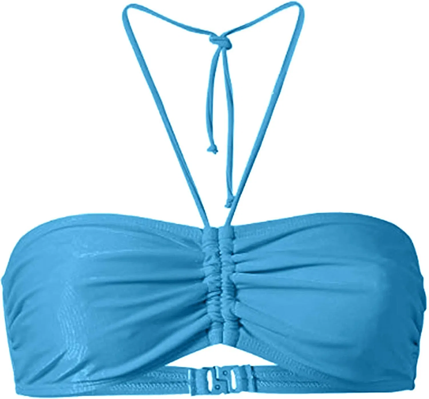 Женский танкини топ с открытой спиной, Sky Light Blue