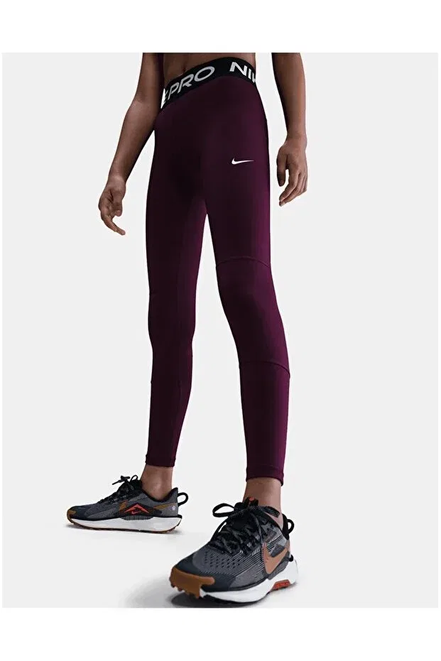 Детские леггинсы для девочек спортивные скинни Nike, Burgundy — фото 4