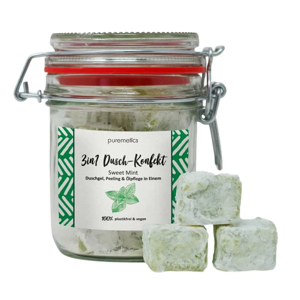 Твердый скраб для душа 3-в-1 Sweet Mint, puremetics, набор 10 шт, 200 г
