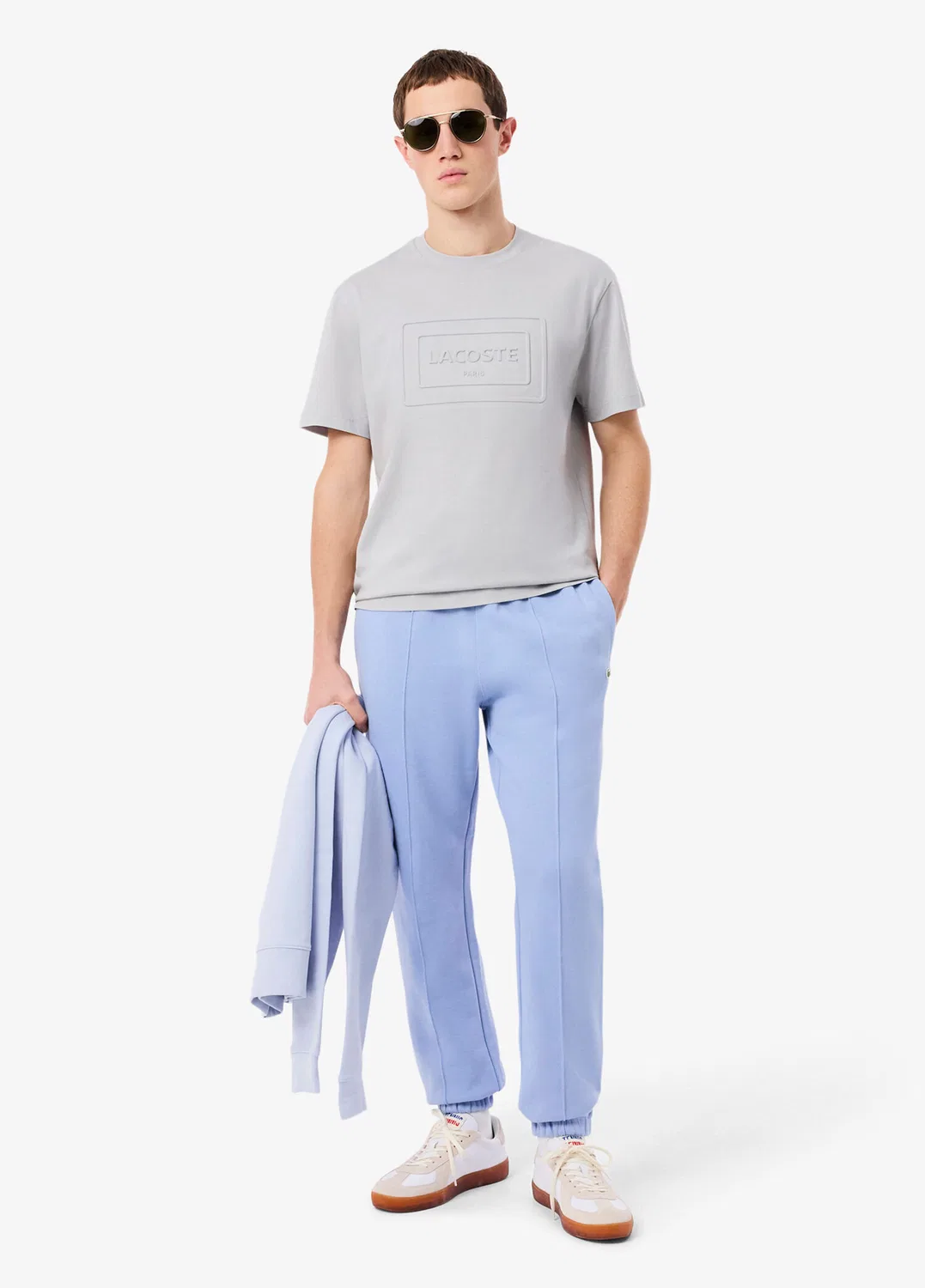 Футболка Lacoste Classic Fit, серая — фото 4