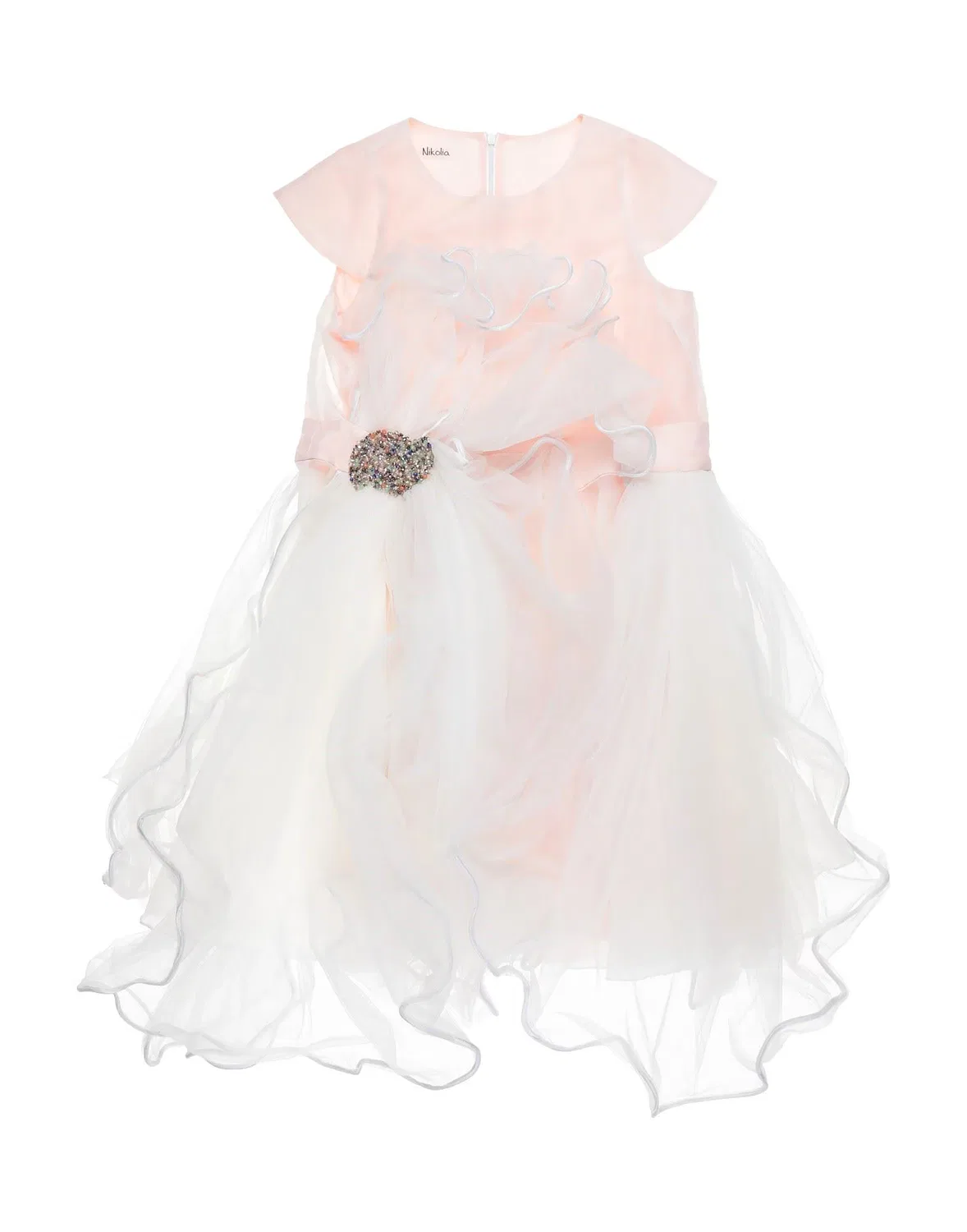 Детское платье для девочек из органзы с блестками Nikolia, Light Pink