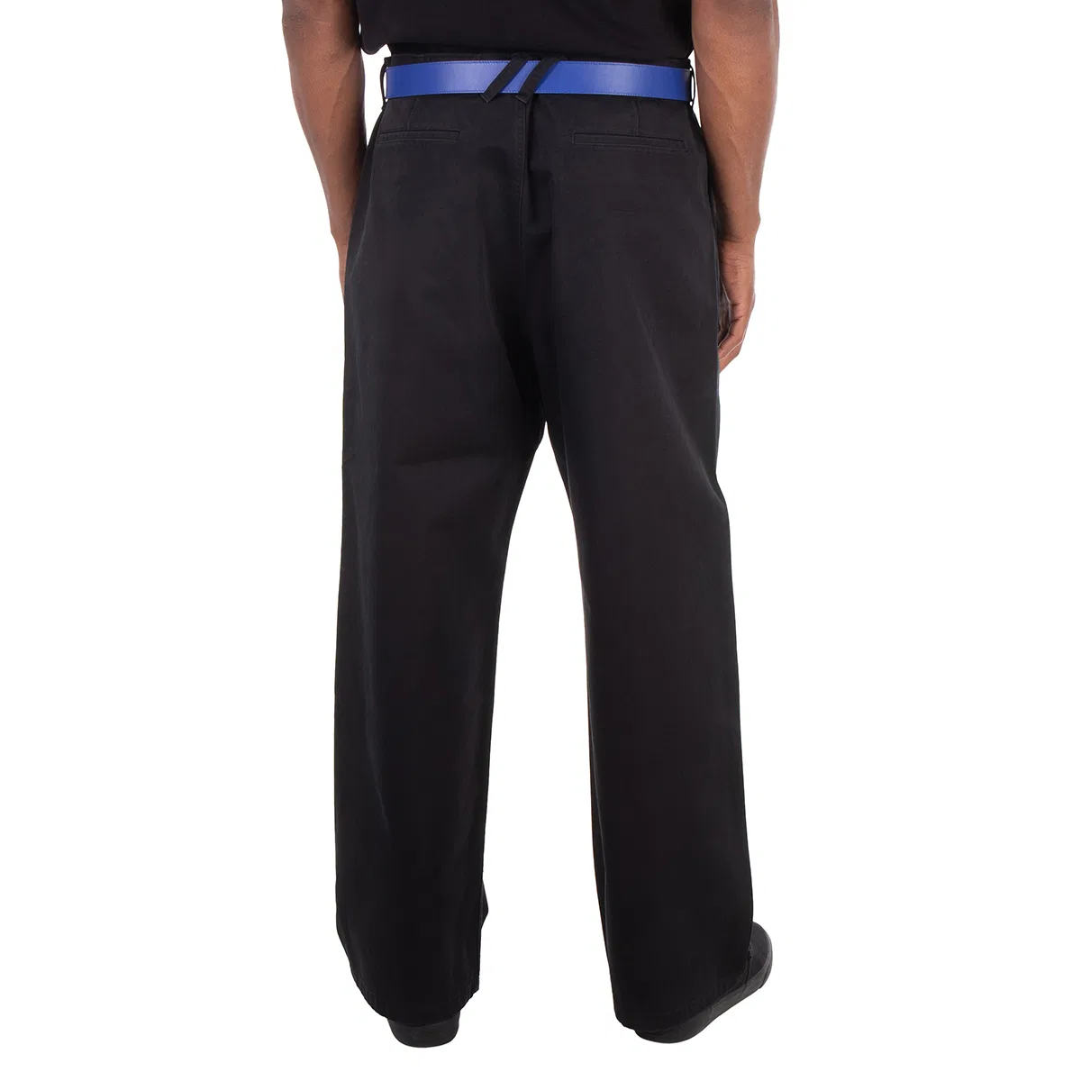 Брюки чинос с широкими штанинами Mid-Rise Chino Trousers Burberry, Black — фото 3