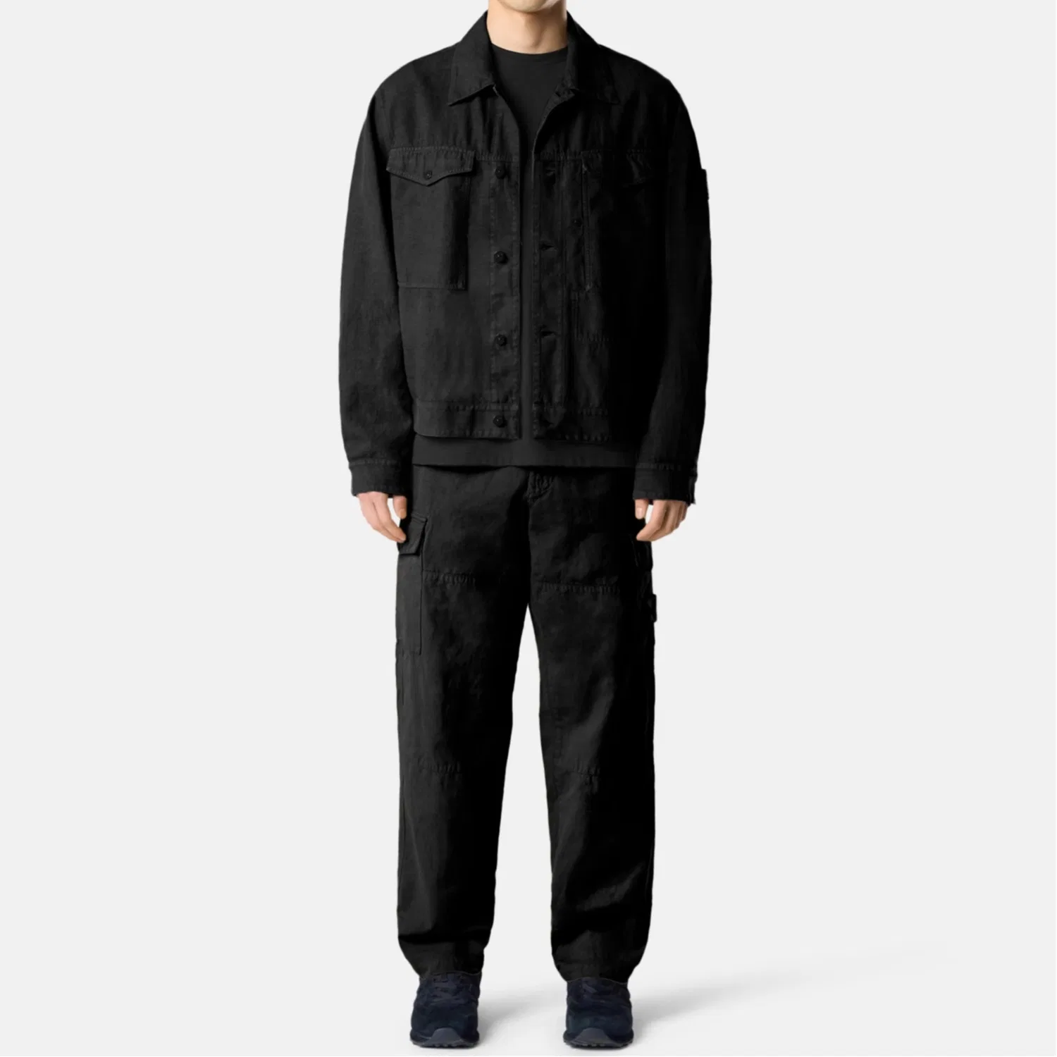 Мужские карго-брюки STONE ISLAND, Black — фото 4