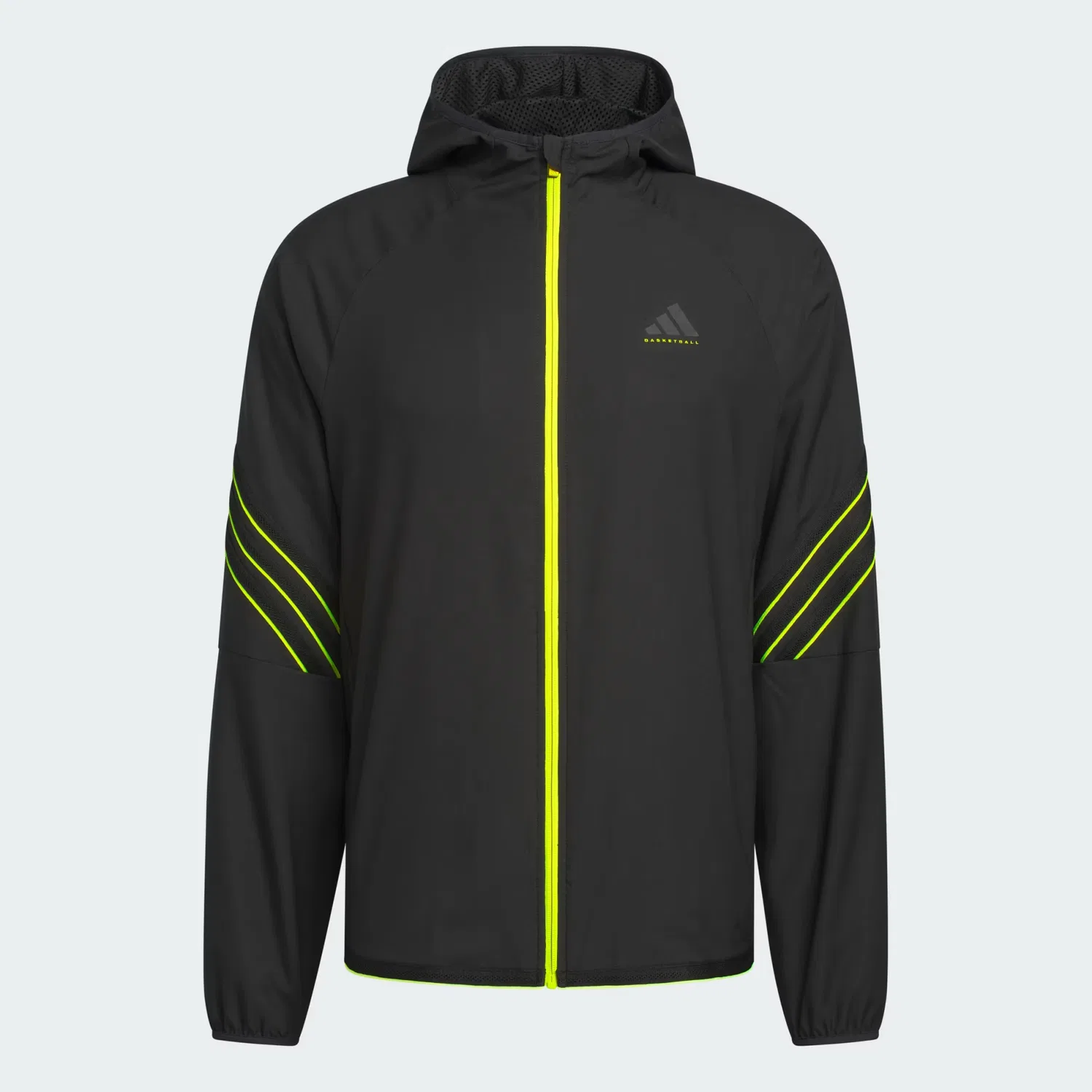 Мужская баскетбольная куртка с капюшоном Crazy Lite Adidas Performance, черный/solar lemon — фото 4