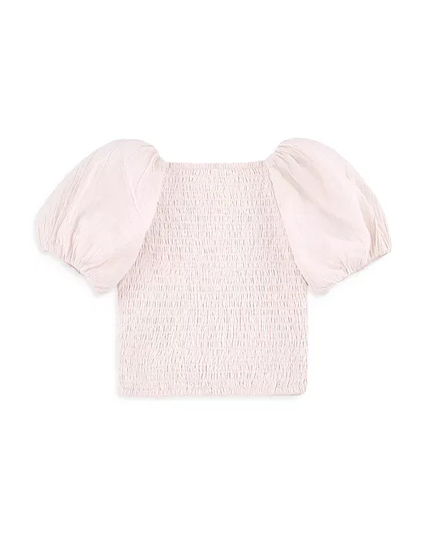 Детский топ для девочек с коротким рукавом-фонарик Emerson Abercrombie Kids, Mauve Chalk — фото 2