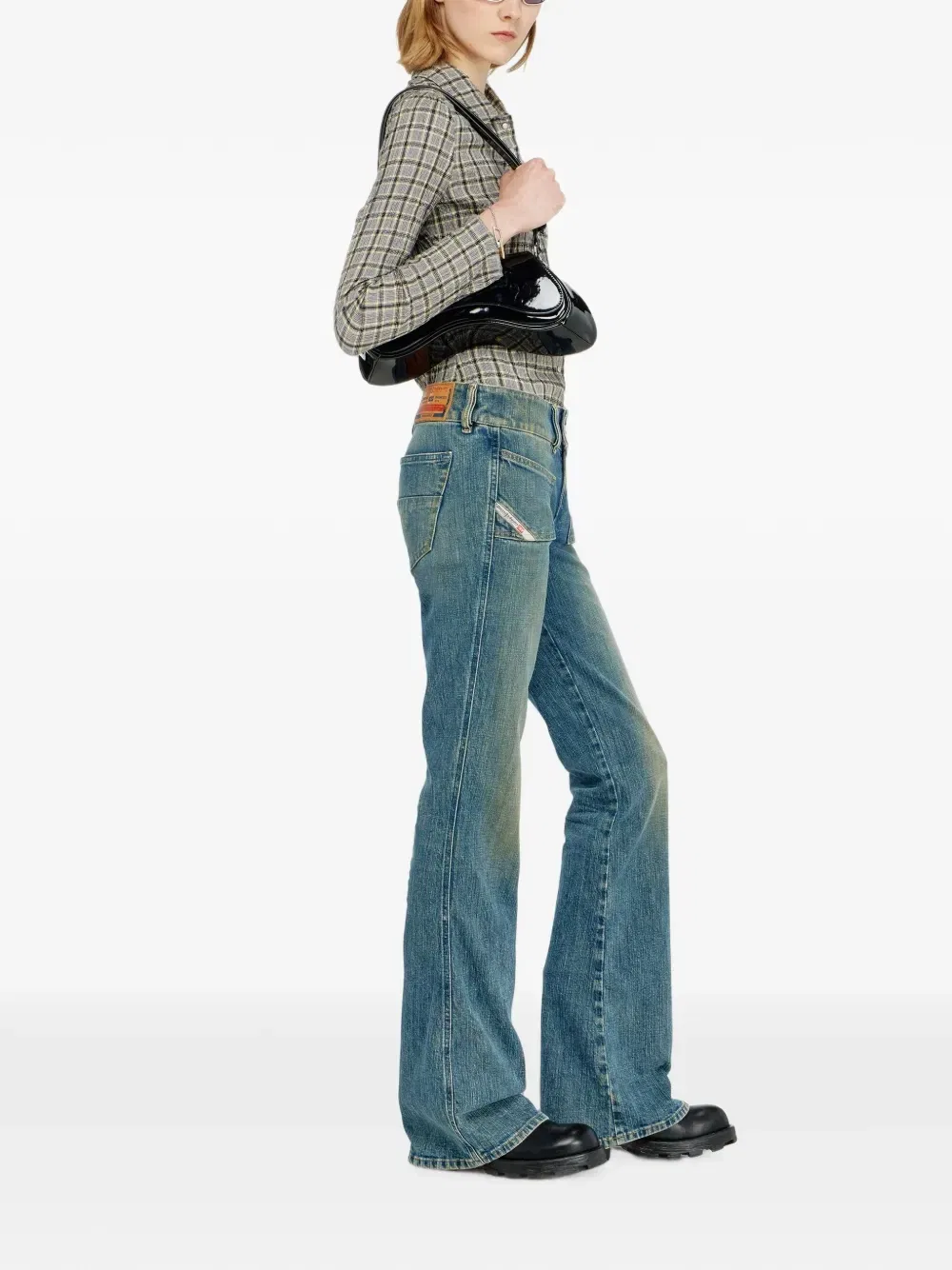 Джинсы bootcut с заниженной талией Diesel, синий — фото 3