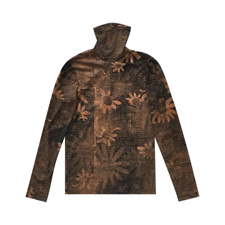 

Топ MM6 Maison Margiela Printed Long-Sleeve Turtle Neck 'Black', черный