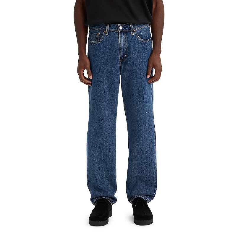 Мужские джинсы Levi’s 505 Red Tab, прямой крой, темно-синий с легким равномерным эффектом выцветания