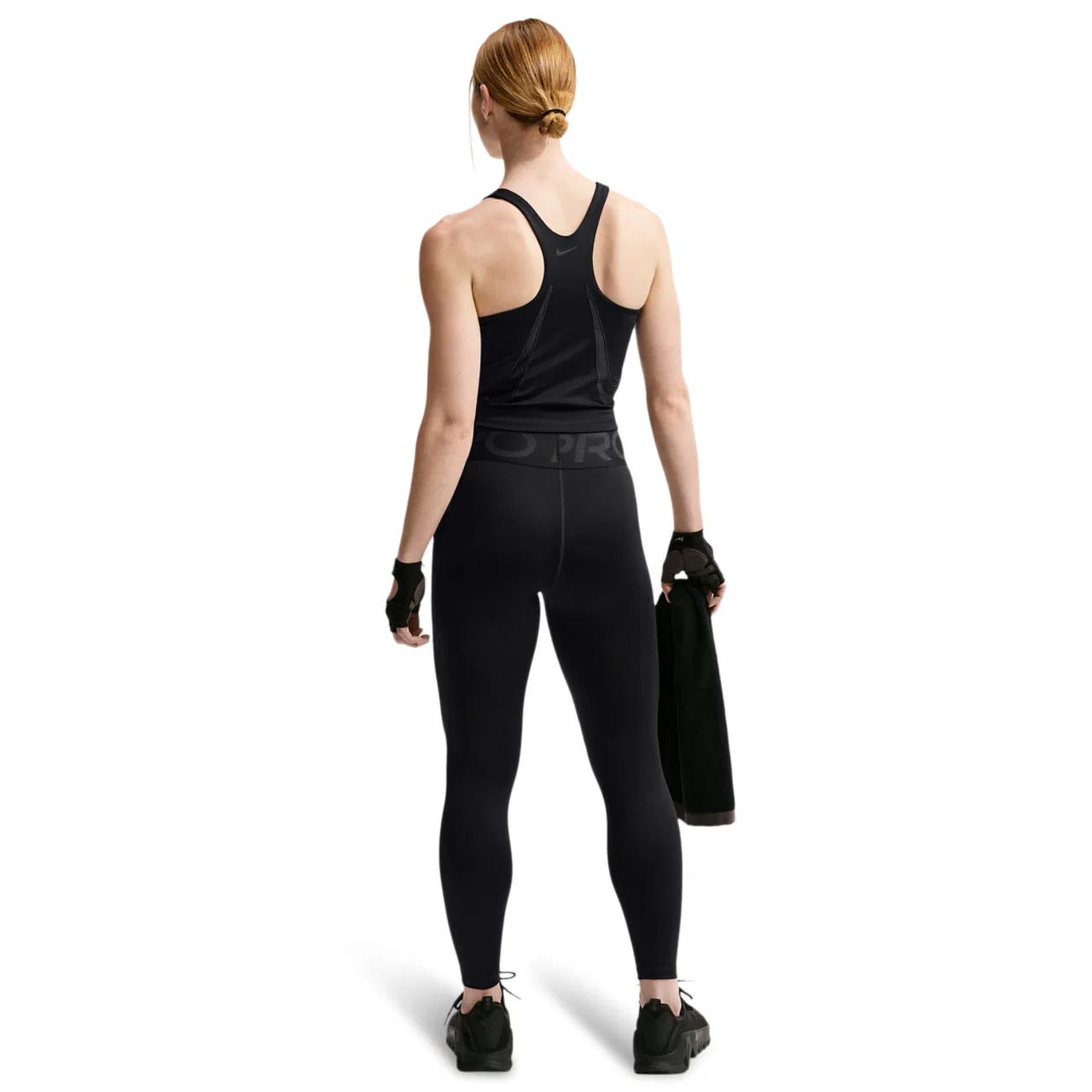 Женские леггинсы Nike Pro Dri-FIT Sculpt High-Rise 7/8 Tight, Black/Black — фото 4