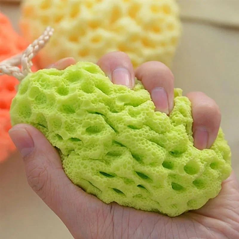 Мочалка для душа с медовой структурой, DFJOENVLDKHFE, 10.5x8.5x4.5 см, Оранжевый — фото 3
