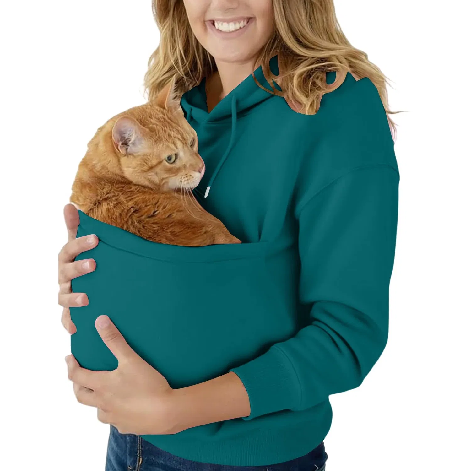 Женский худи с карманом-кенгуру Cat Hoodie, Z21 Navy — фото 4