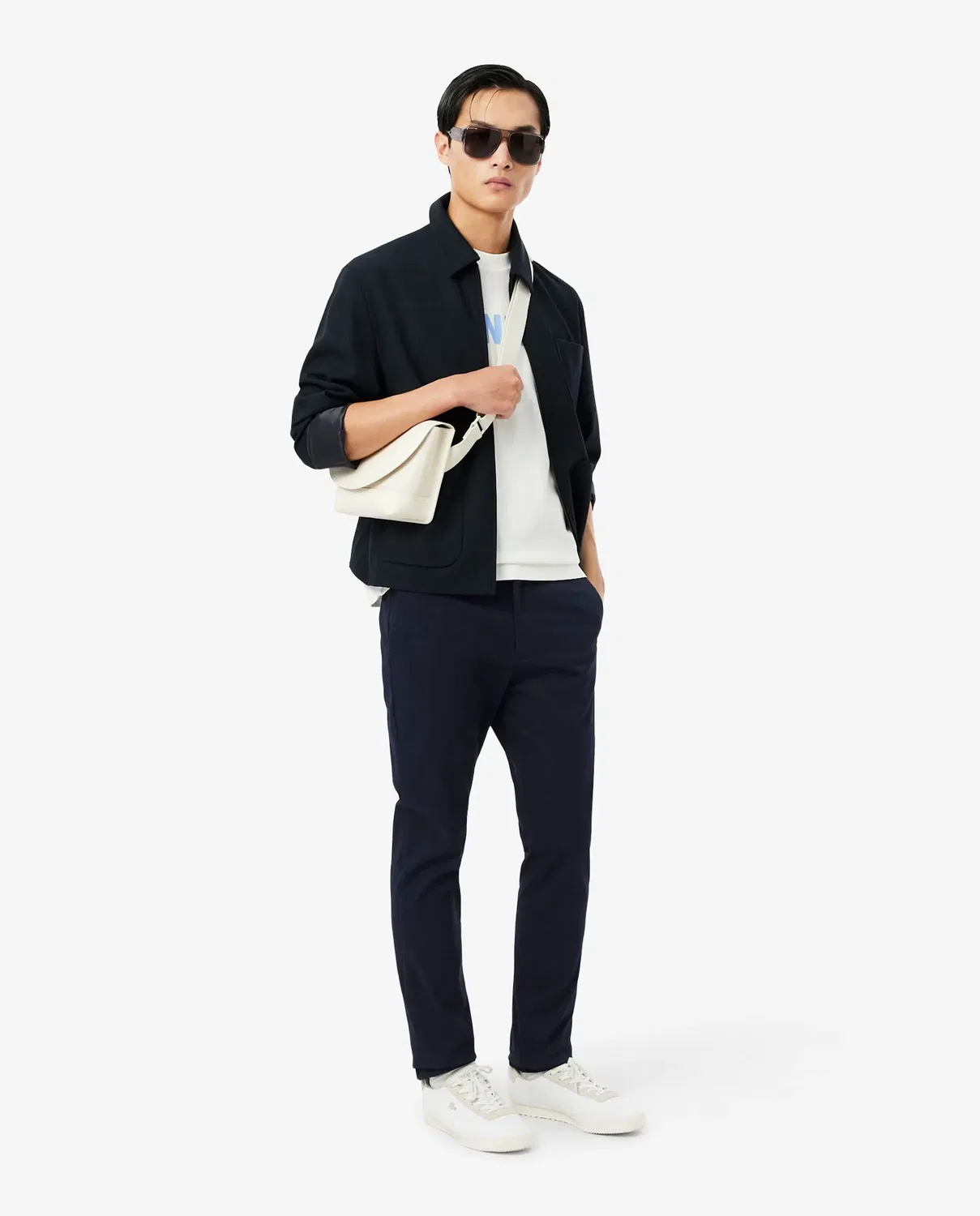 Брюки-джоггеры Lacoste мужские зауженные, хлопок, Azul Marino — фото 4