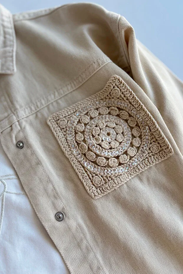 Детский комплект для девочек с аппликацией Knitted Appliqué Turuncu Gardrop, Nude Color — фото 3