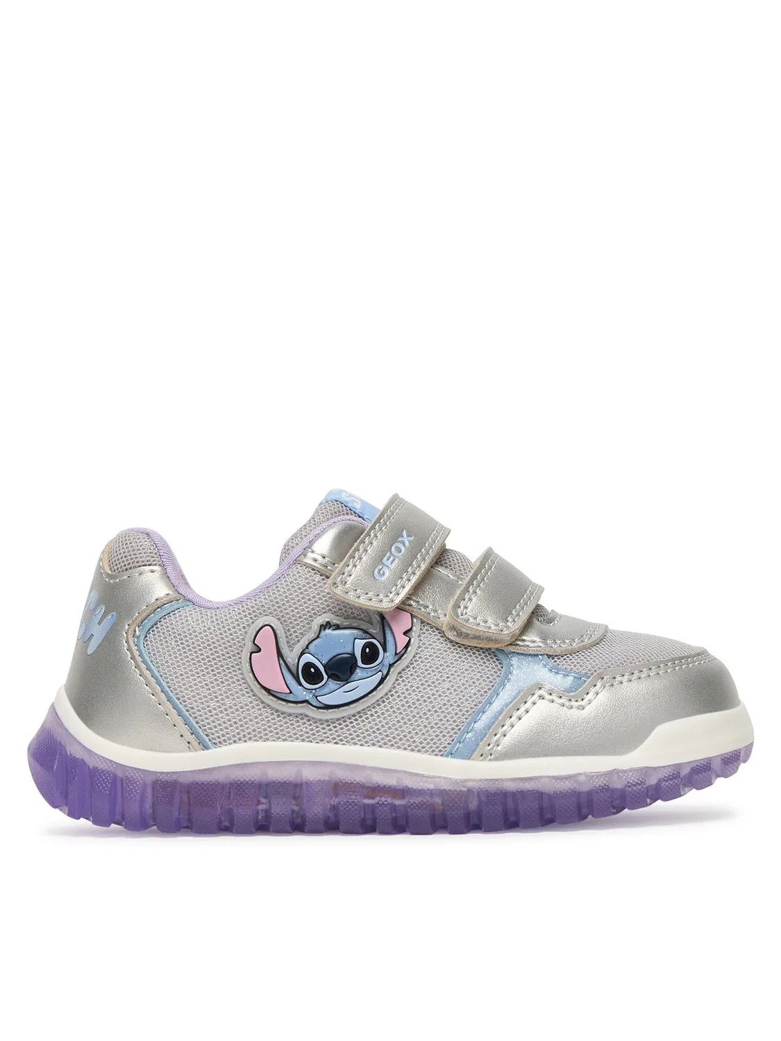 Кроссовки для девочки Lightyloo Girl Geox, серебристый