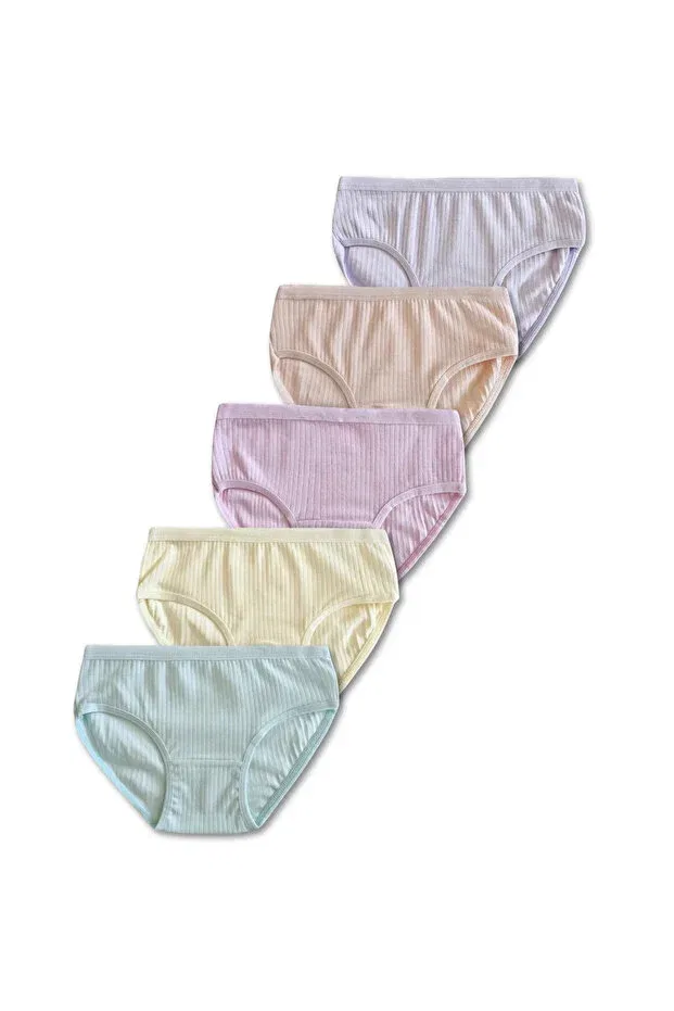 Детские трусы для девочек хлопковые набор 5 шт Gizakids, White Pink Lilac Yellow