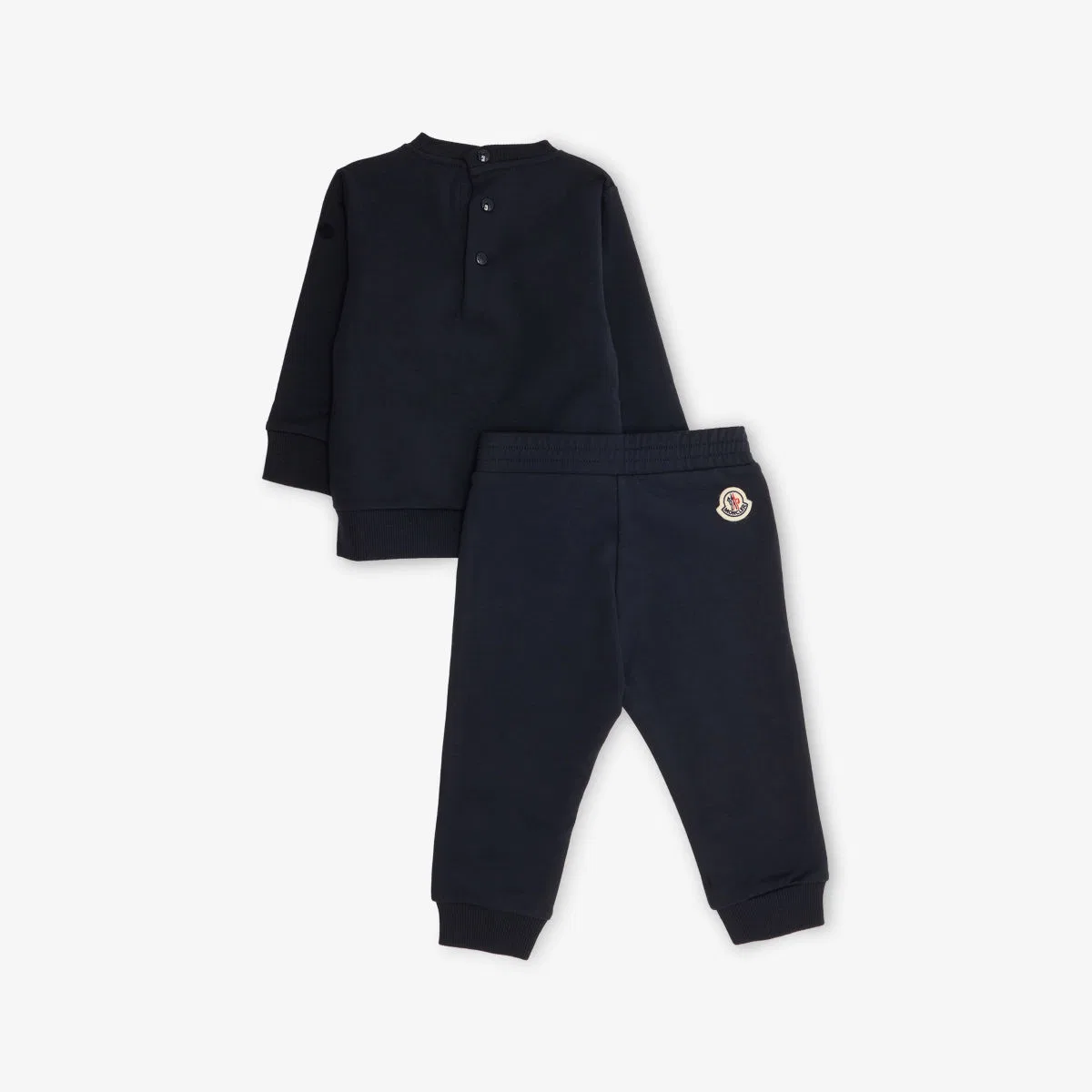 Спортивный костюм из эластичного хлопка с нашивками от Brand-patch Moncler, темно-синий — фото 3