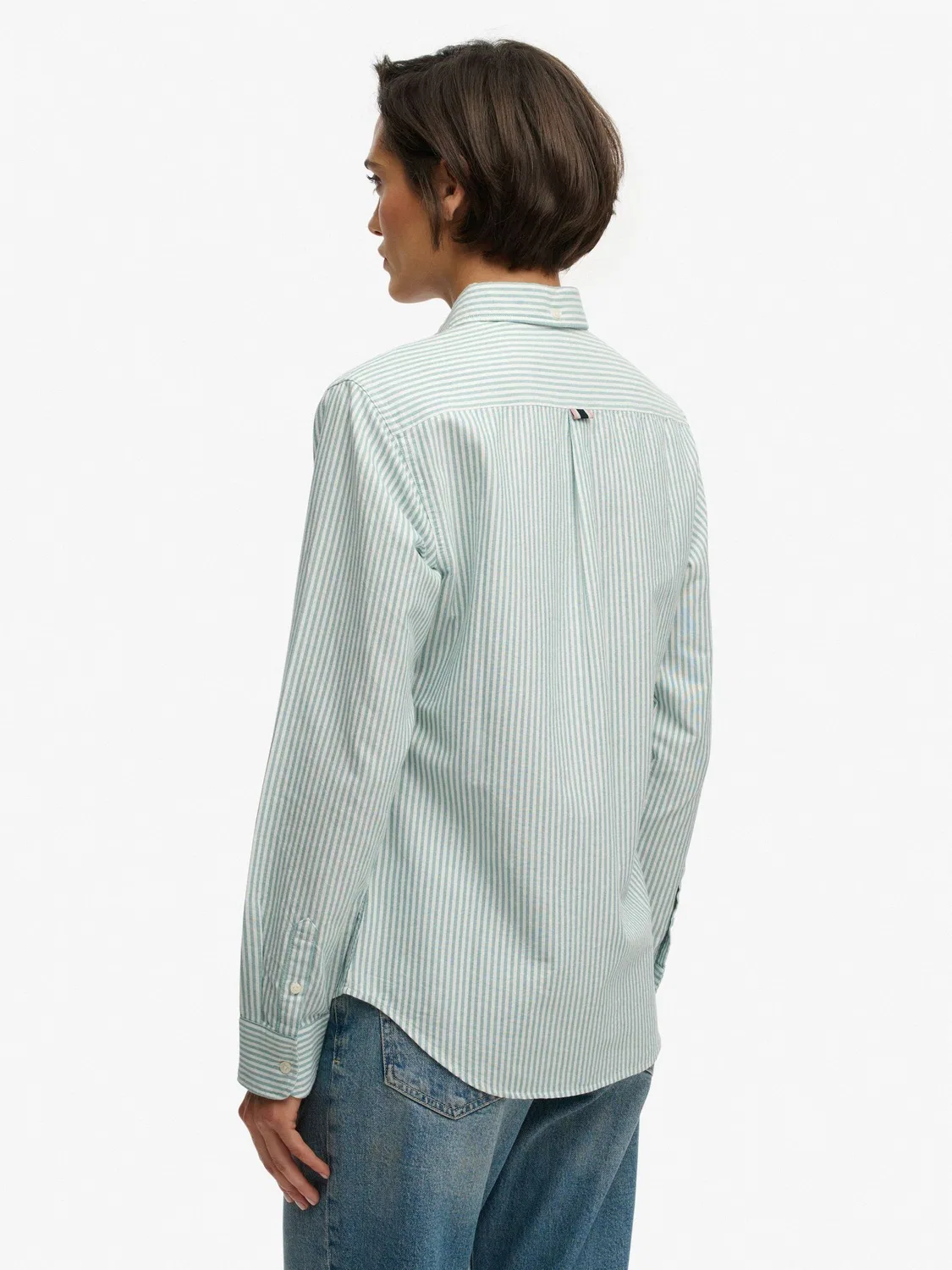 Рубашка Slim Oxford с вышитым логотипом Superdry, белый — фото 4