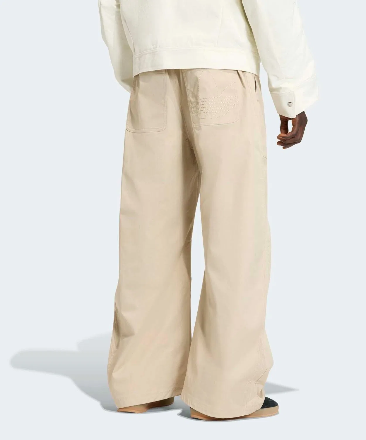 Мужские широкие брюки из твила Adidas Originals, Beige — фото 2