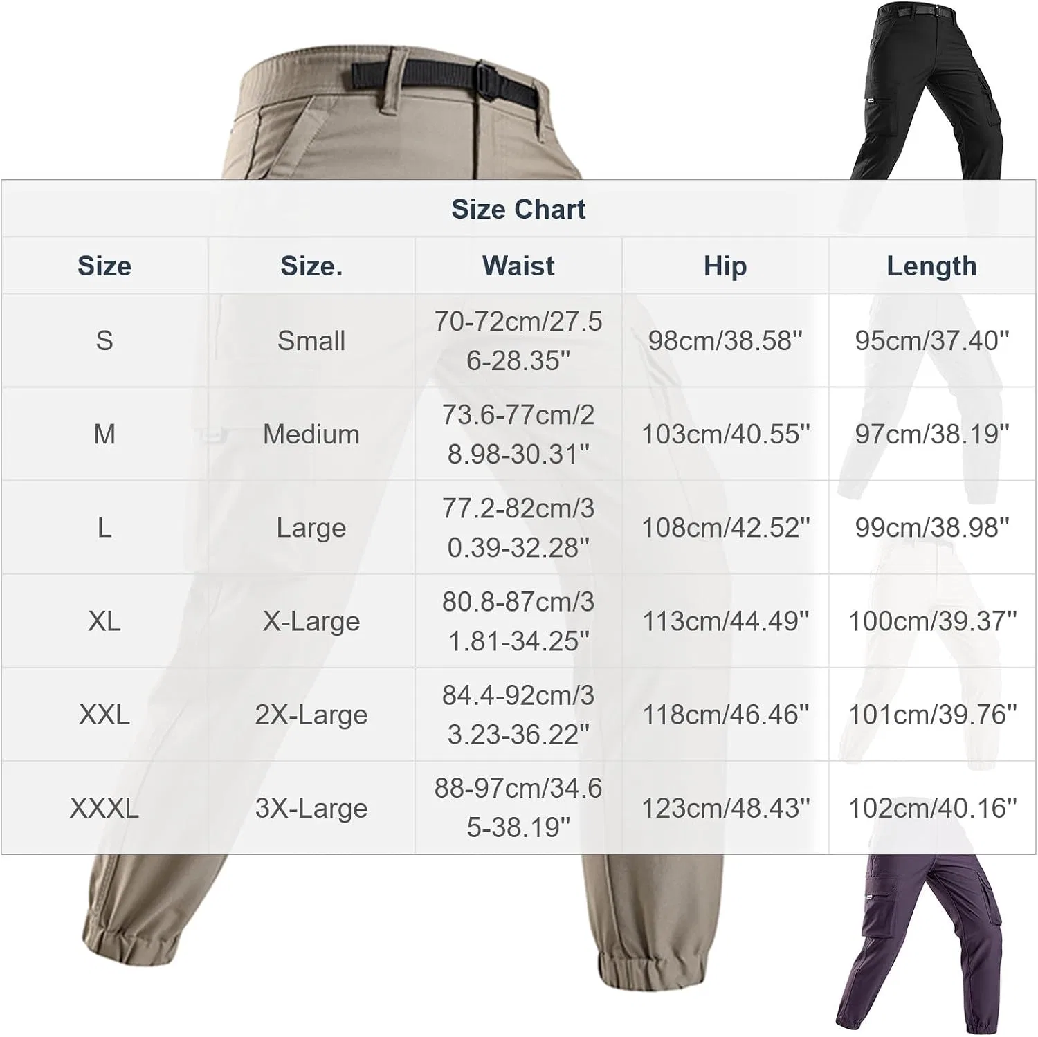Мужские спортивные брюки карго с прямым кроем, Elastic Waist Outdoor Joggers, серый — фото 4