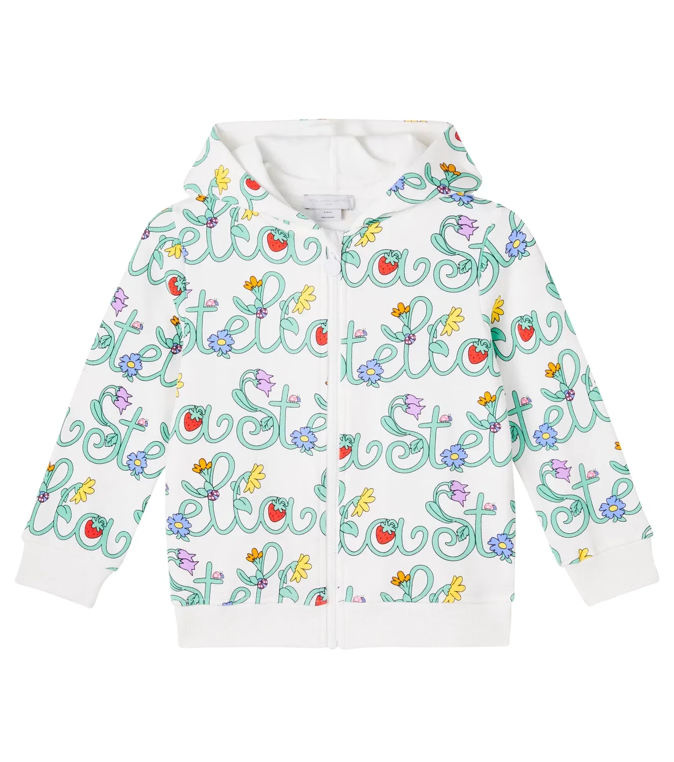 Толстовка на молнии с принтом Stella Mccartney Kids, белый