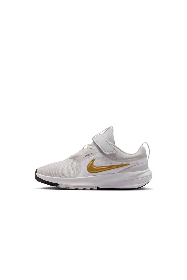 Детские кроссовки для девочек с липучкой Star Runner 5 Ps Nike, Platinum Tint/Mtlc Gold-Black