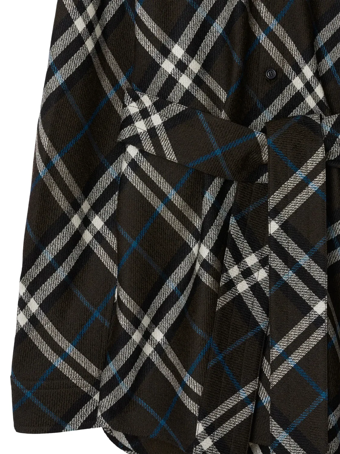 Рубашка с клетчатым узором и поясом Burberry, черный — фото 2