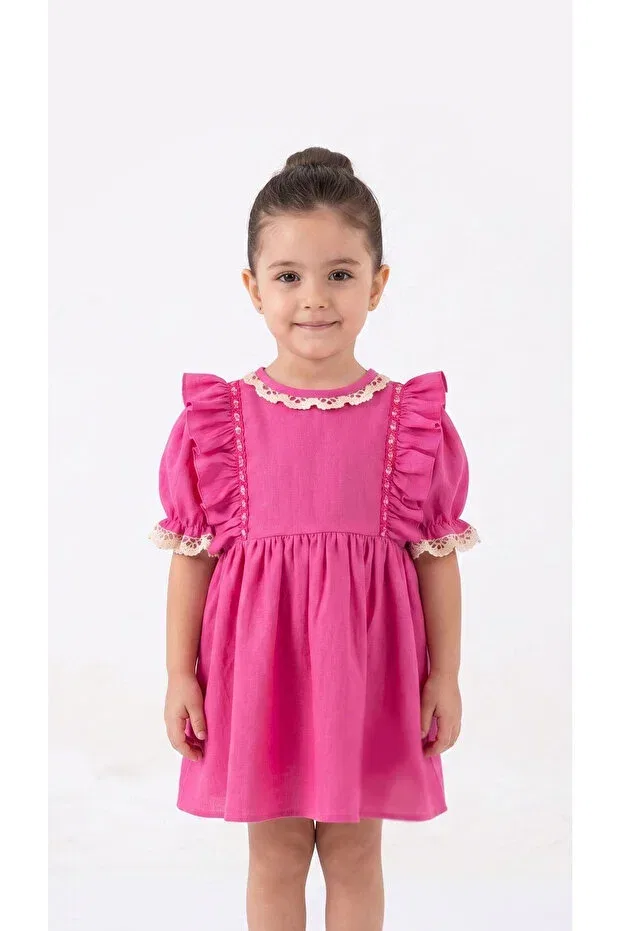 Детское платье для девочек кружевное Bertuğ Bebek, Pink