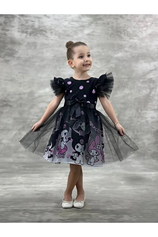 Детское платье для девочек с принтом Kuromi dress Ipek Baby Kids, Black