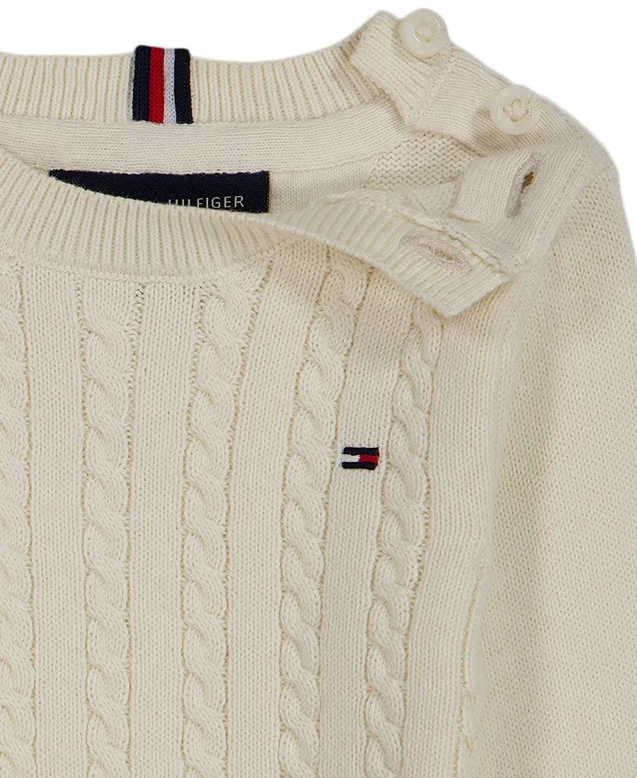 Комплект из боди и шапки с косами Tommy Hilfiger, Cream — фото 3