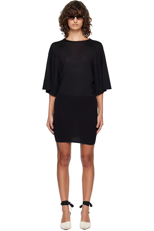 Черное мини-платье la robe maille mananco Jacquemus