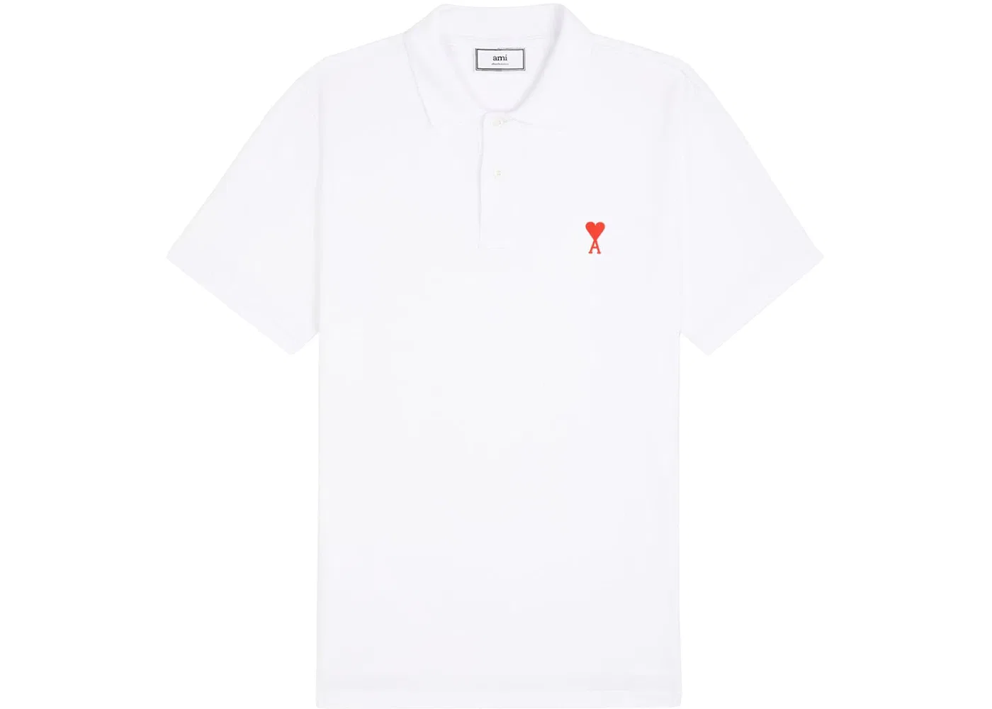 Мужское поло с принтом Ami De Coeur Ami Paris, White/Red