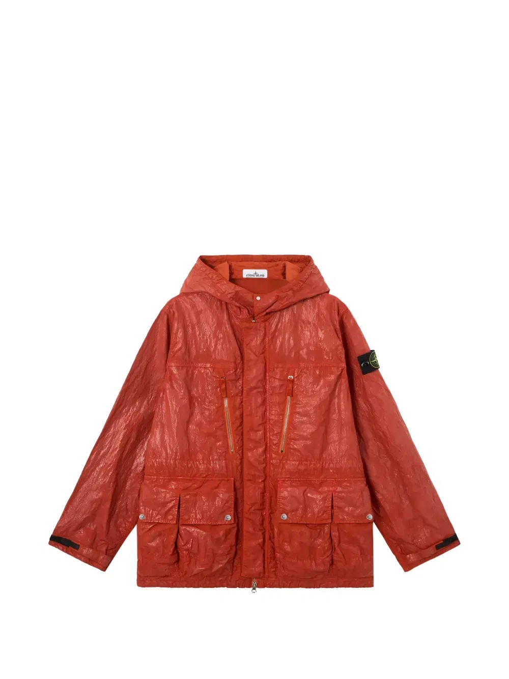 Куртка с капюшоном с мотивом компаса Stone Island, оранжевый