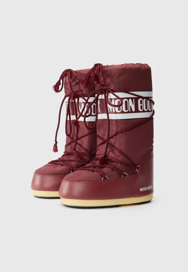 Ботинки с имитации кожи Lace-up Moon Boot Burgundy, бордовый — фото 2