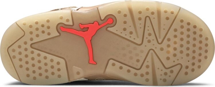 Кроссовки Travis Scott x Air Jordan 6 Retro TD British Khaki, загар — фото 4