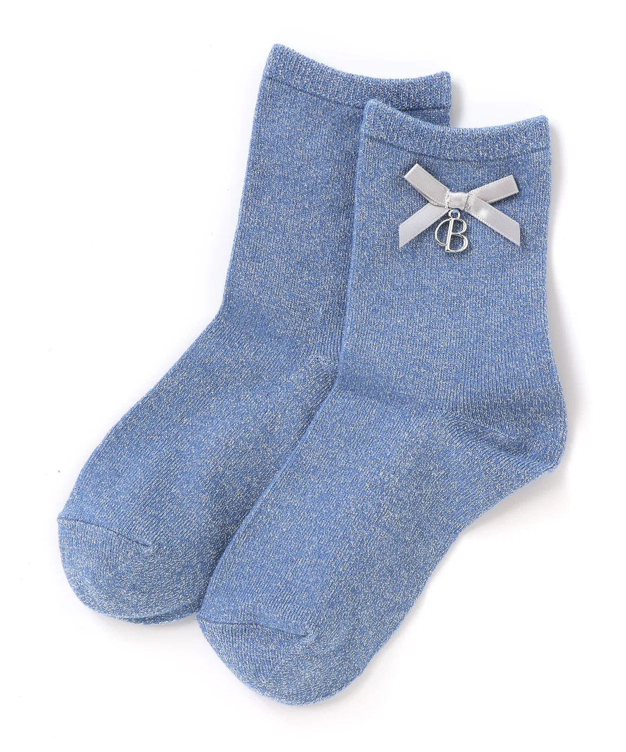 Носки с лентой и шармом, бренд BeBe, 11-24 см, синие